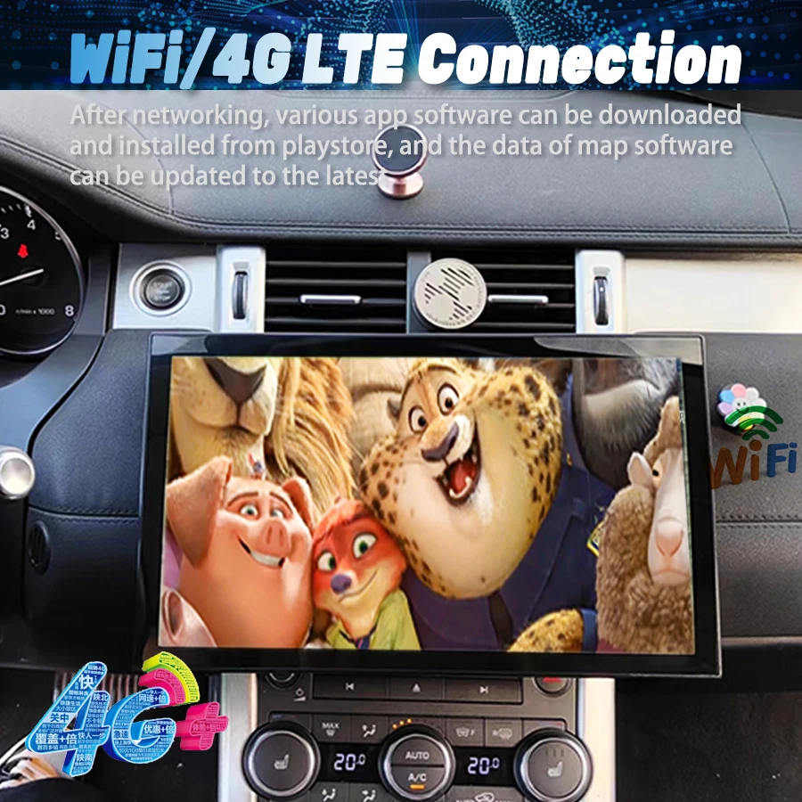 Автомобильный мультимедийный плеер 13 дюймов Qled экран Android радио GPS-навигация