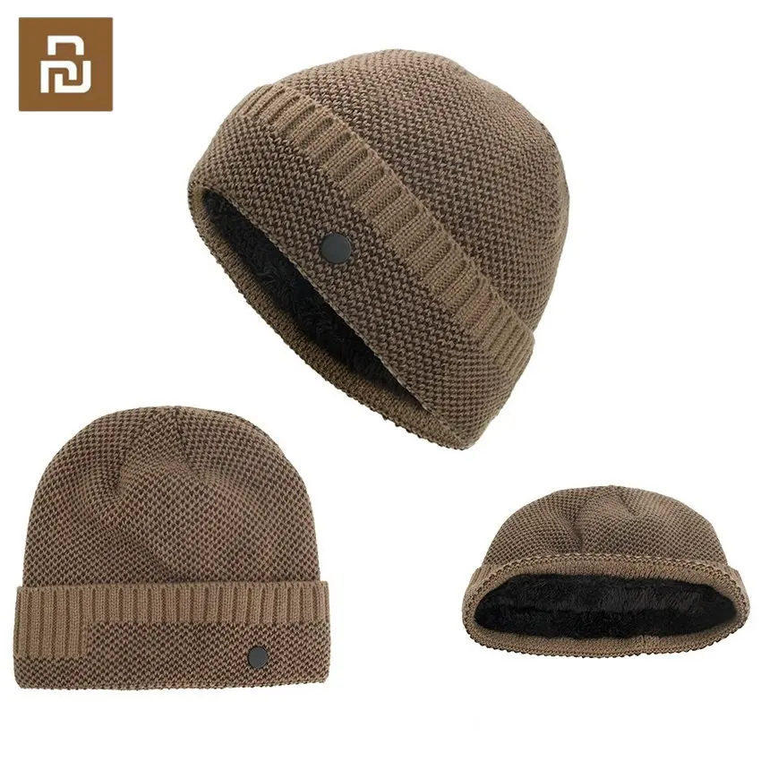 

Youpin Winter Fleece Beanie Hats for Men Bonnets Fashion Warm Pullover Knitted Caps Casual Soft Hat Dad Cold Proof Thickened Cap