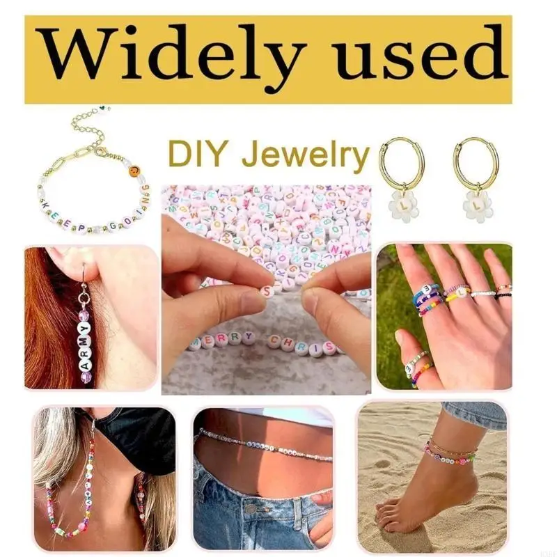 HXBF 1850pcs Multy -Plate Letter Beads отлично подходит для браслетов и ремесла дружбы