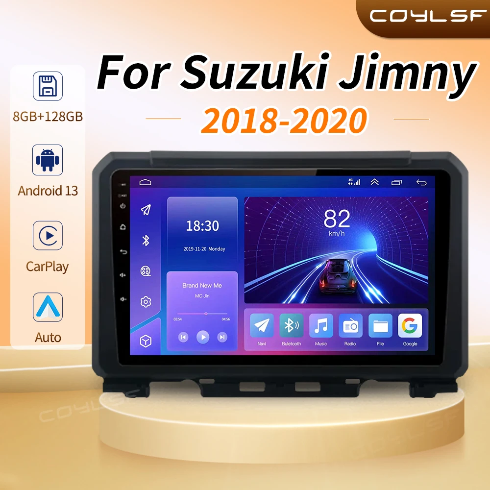 Автомобильный мультимедийный видеоплеер Android 13 для Suzuki Jimny JB64 2018 - 2020 Carplay GPS