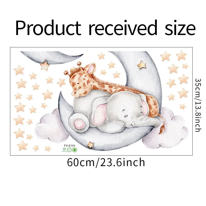 

Elephant Giraffe Wall Stickers For Kids Rooms Wall Decorative Vinyl Animal Pattern Moon Child Wall Stickers For Children's Room