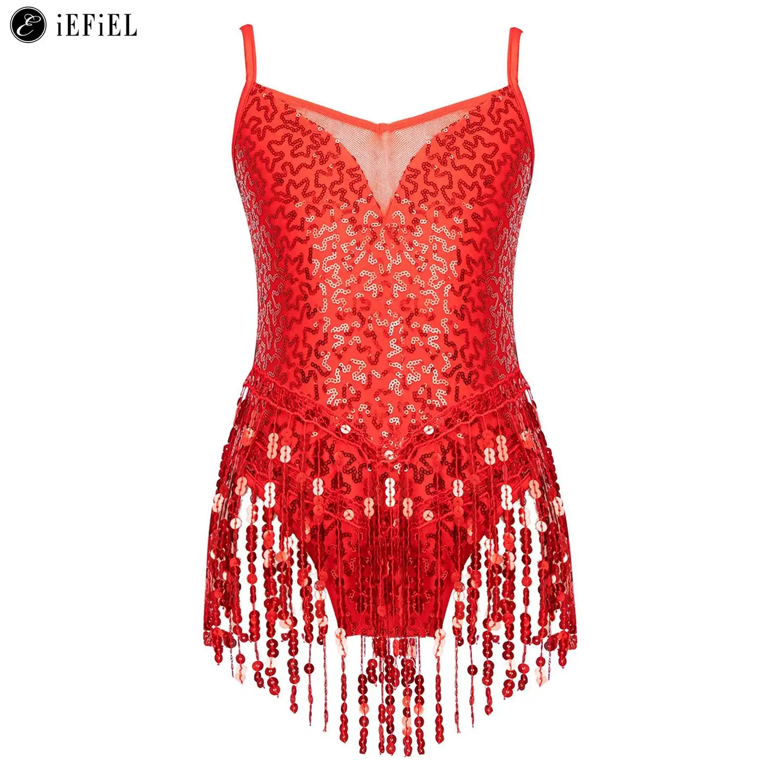 

Детское блестящее трико с блестками для девочек, современный костюм Джаз, сальса, танго, самбы, румбы для соревнований, одежда для бальных та...