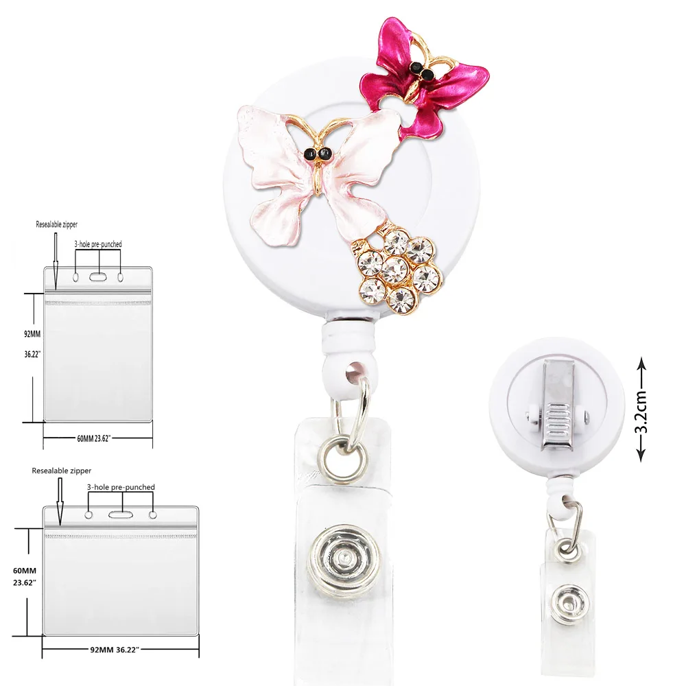 

Identification Card Pendant Retractable Badge Reel Credential Holder Card Bus Pass Cover Nurses Accessories for Hospital