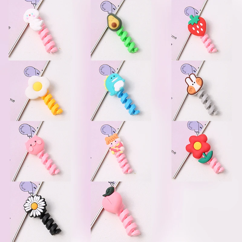 

Cute Girl Winder Creative Mobile Phone Data Cable Protective Sleeve Cartoon Earphone Charging Cable Anti-break Protector