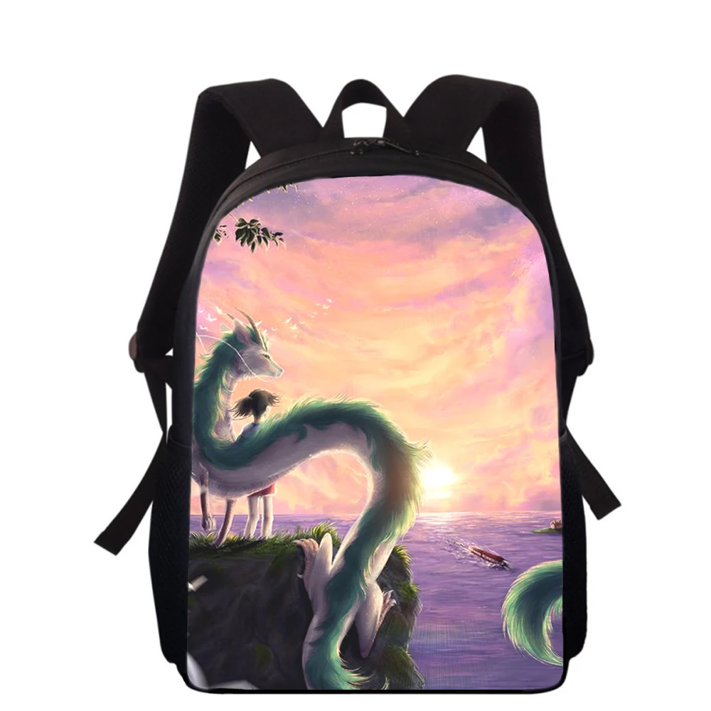 Anime Spirited Away 15” 3D Print Kids Backpack Primary School Bags for Boys Girls Back Pack Students School Book Bags