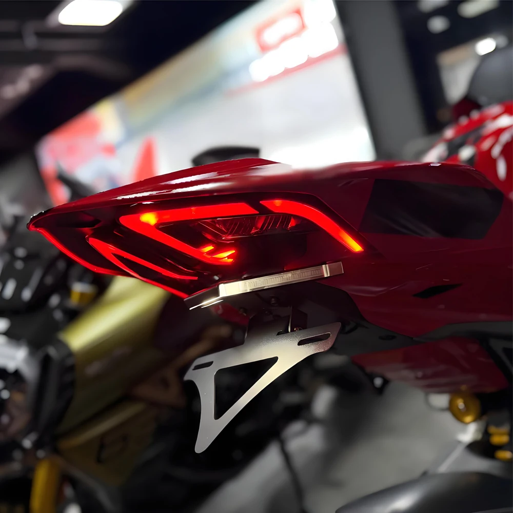 Фото Для Ducati Panigale V4S V2 V4: Новый кронштейн для номерного знака мотоцикла, задний короткий кронштейн, новый комплект для Streetfighter V4 2025 №2