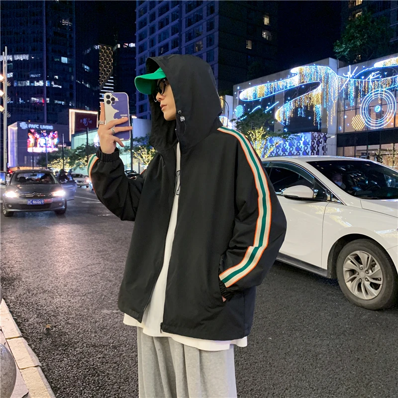 

2022 Солнцезащитная тонкая мужская летняя уличная кожаная куртка, крутая дышащая повседневная свободная толстовка на молнии, куртка