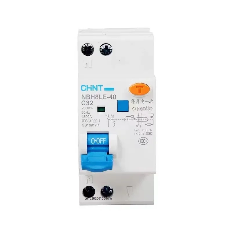 Выключатель утечки CHINT NBH8LE-40 1P+N Тип C 6A 20A 25A 32A 40A RCBO (art.: 3920ceaff264f) - 3920ceaff264f