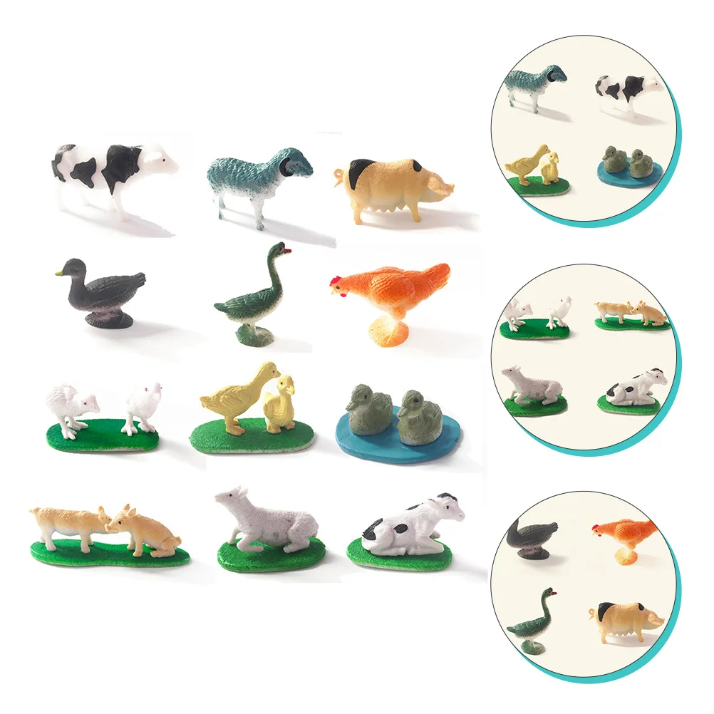 

12pcs Cognition Miniature Barn Animals Farm Animals Toys Cake Topper Farm Animals Figurine Farm Animals Model