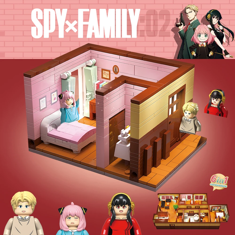

Популярные Конструкторы из аниме Arnia Spy x для всей семьи, мини-фигурки героев гостиной, игрушки для детей, рождественские подарки
