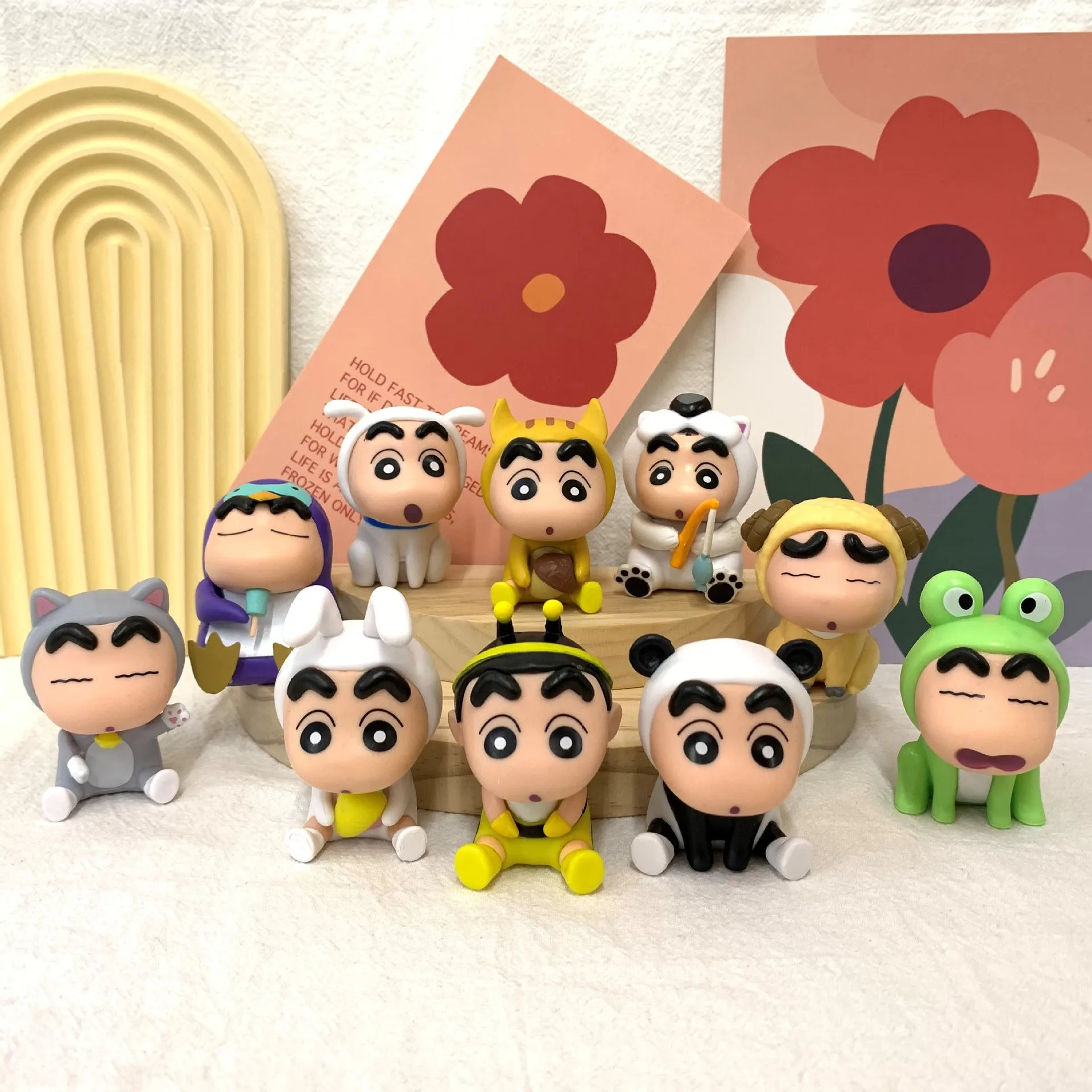 Аниме Crayon Shin-chan Cos animal Q Version фигурки героев ПВХ Модель статуя украшение для стола