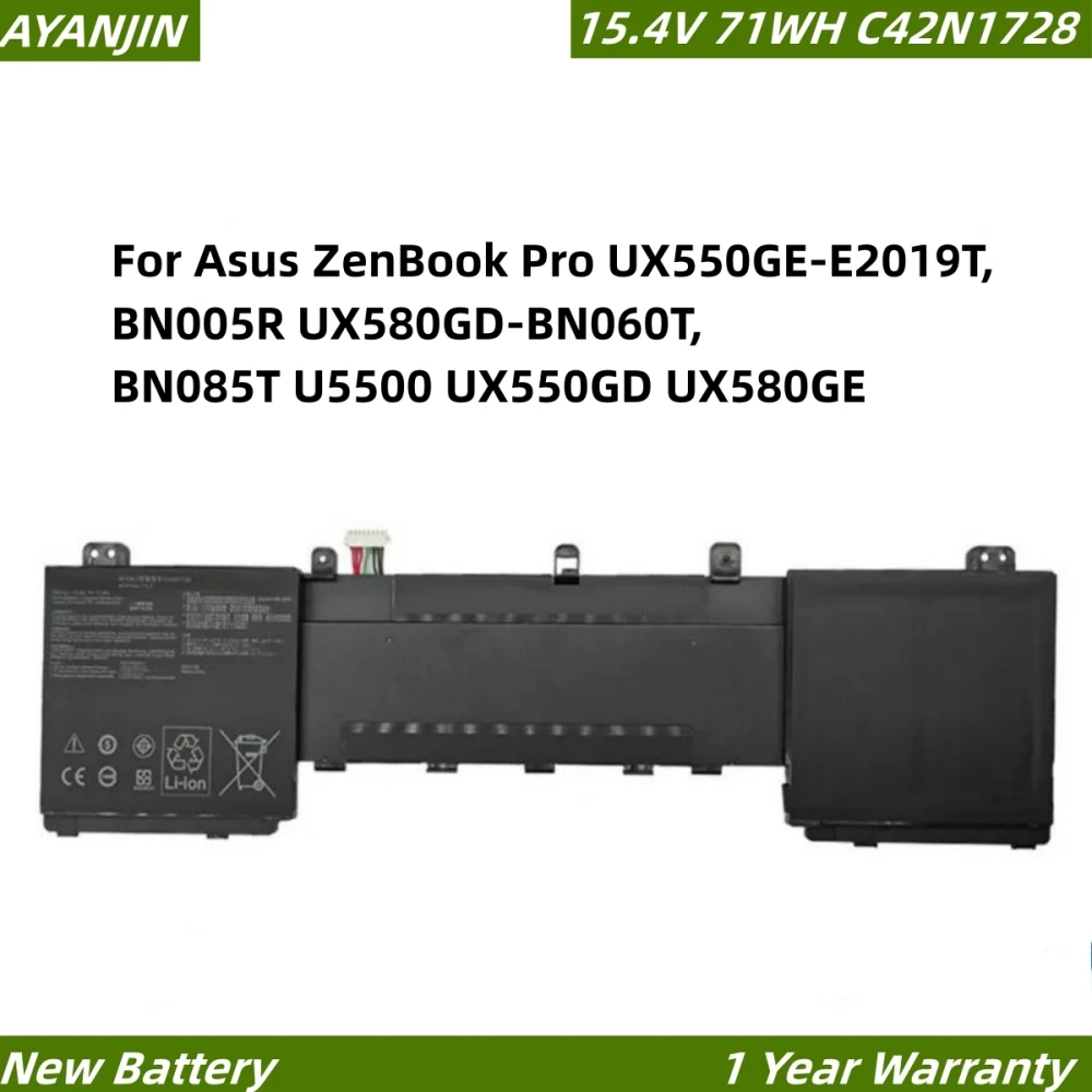 C42N1728 15 4 В 71 Втч аккумулятор для ноутбука Asus Zenbook Pro UX550GE UX550GEX UX550GD UX550GDX UX580G UX580GD UX580GDX