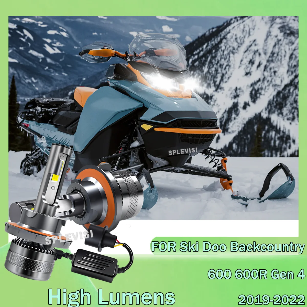 Фото Гарантия 2 года светодиодные лампы дальнего ближнего света IP68 для Ski Doo Backcountry 600 600R Gen 4 2019-2022 Freeride Gen 4 850 Skidoo 2018-2022 №1