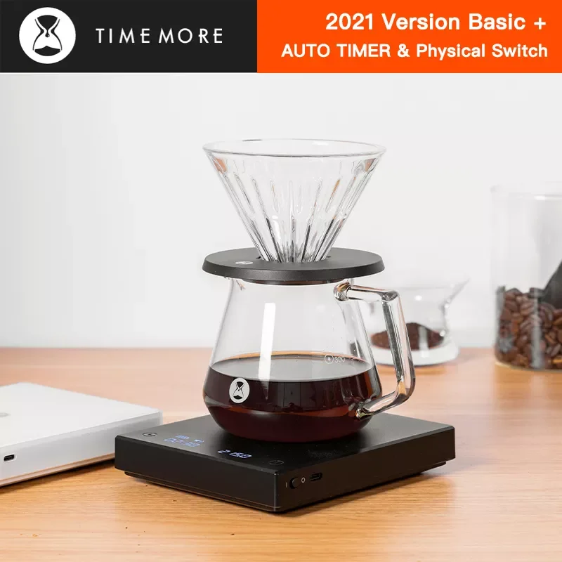 

TIMEMORE 2021 Black Mirror Basic+ Electronic Scale Built-in Auto Timer Pour Over Espresso Smart Coffee Scale Kitchen Scales 2kg