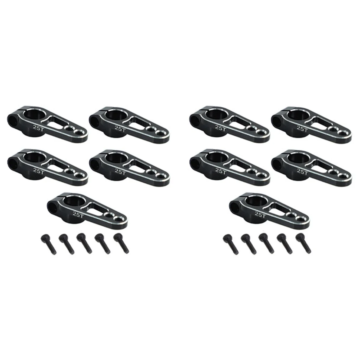 

10PCS Aluminum Alloy 31mm 25T Steering Servo Arm Horn for Futaba Sakura D4 1/10 RC Drift Car Crawler Parts,Black