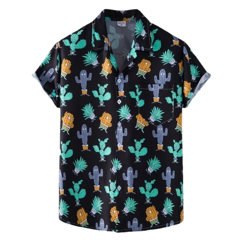 

Party Vacation Shirt Stylish Print Hawaiian Shirt Men Summer Short Sleeve Beach Shirts Mens Holiday Party Vacation Clothing