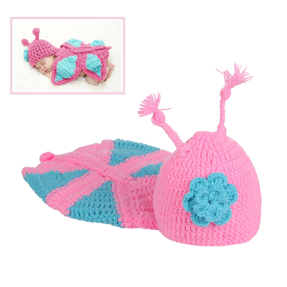 

1 Pc Hand-knitted Crochet Butterfly Wings Props Photography Clothes Suit Photography Outfits for Photoshoot Baby