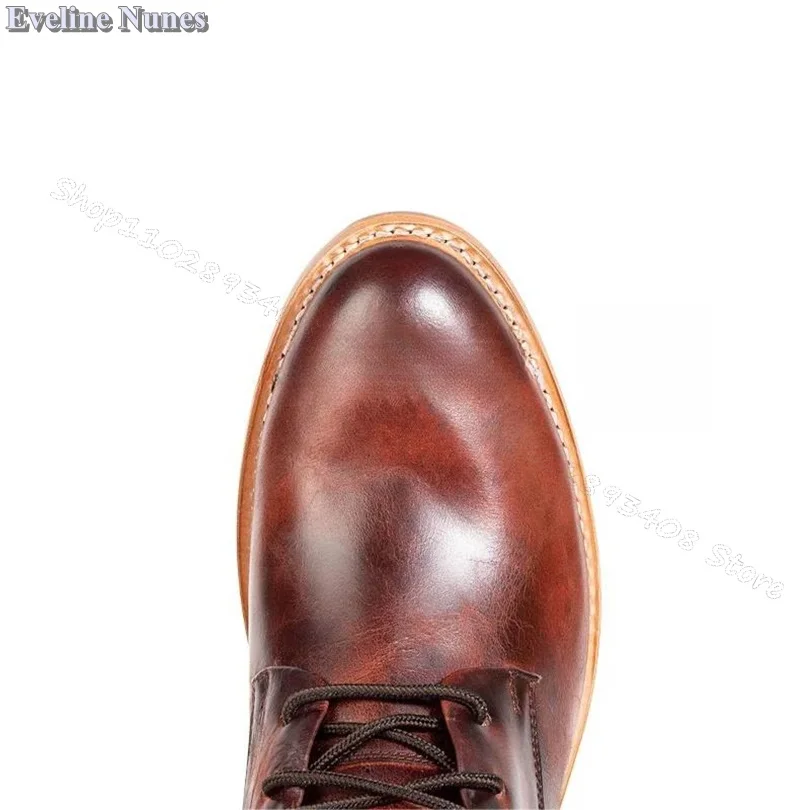 Ботинки Cattlehide мужские в стиле ретро ботинки на молнии шнуровке высокий каблук