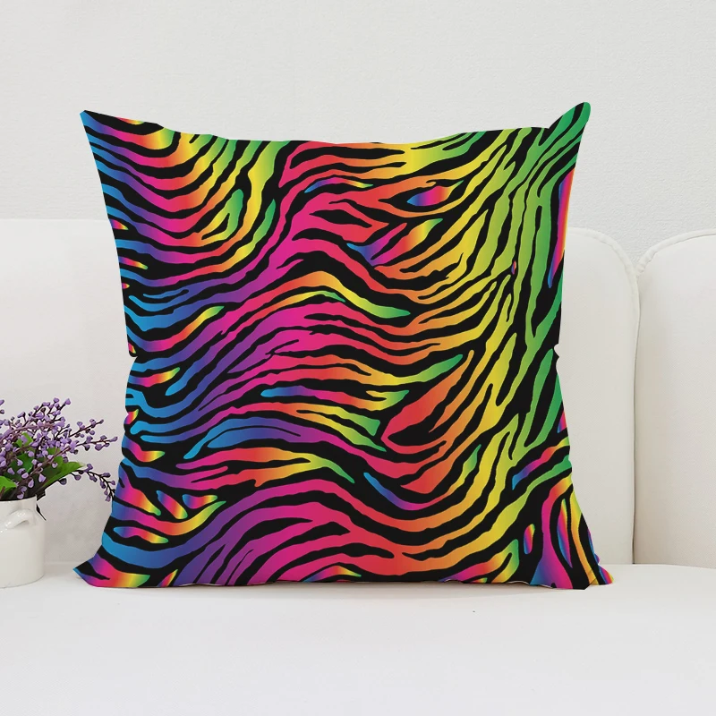 Двусторонняя Декоративная Наволочка С Принтом Zebr 45x45 См Полиэстер Хлопок Для