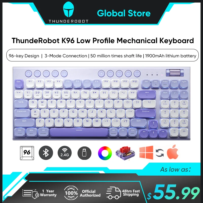 ThundeRobot K96 низкопрофильная механическая клавиатура | AliExpress