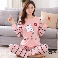 wholesale pajamas sets spring carton women long sleeve sleepwear suit autumn cute big girls homewear gift for female sleepwear