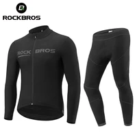 rockbros winter spring jacket bibs pants long sleeve mtb cycling jersey set bicycle clothing maillot thermal fleece wear suit