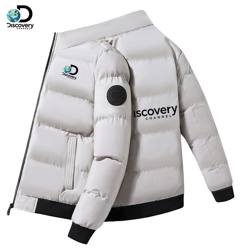 2022 New Discovery Channel Men's Cotton Stand Collar Winter Coat Thickened Warm Fashion Street Style Outdoor Jacket