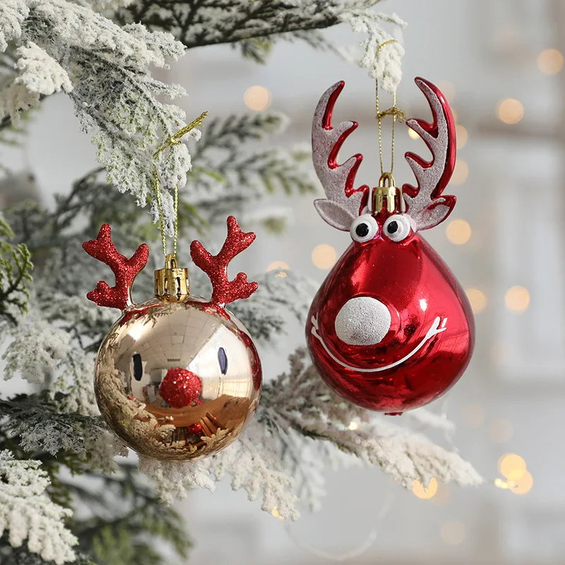 

Christmas Decorations Elk Christmas Tree Hanging Pendant Xmas Ball Oranment Deer Noel Merry Christmas Decor Happy New Year 2024