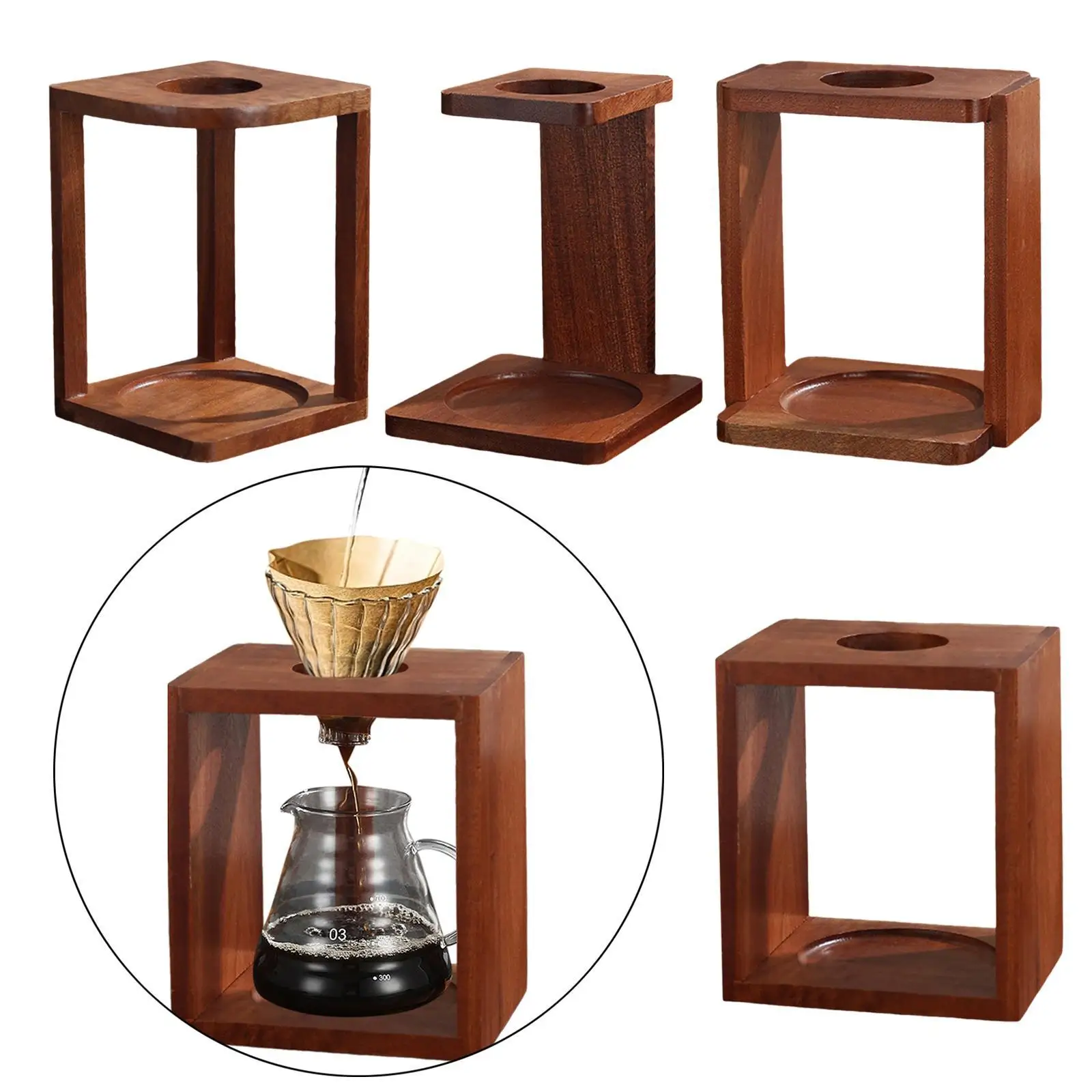 Держатель подноса для кофе деревянная прочная полка в стиле ретро легко