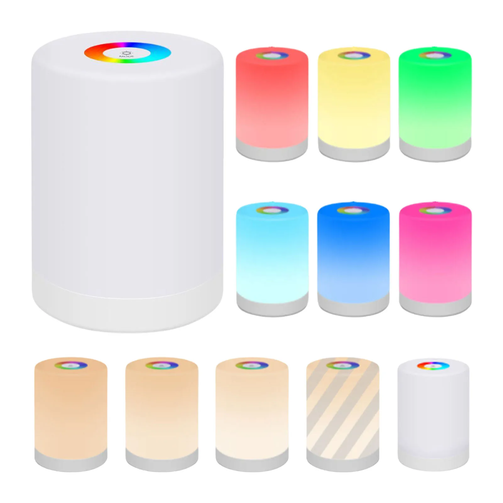

Bedside Table Lamp LED Touch Night Lamp USB Rechargeable RGB Touch Dimmable Lights With 7 Colors & 4 Light Modes Portable Night