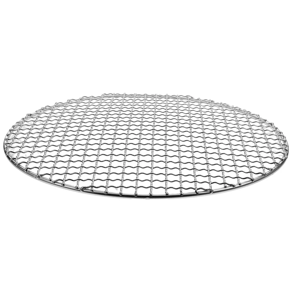 

Grill Mesh Camping Grill Net BBQ Grate Round Cooking Mat Stainless Steel Grid Mesh