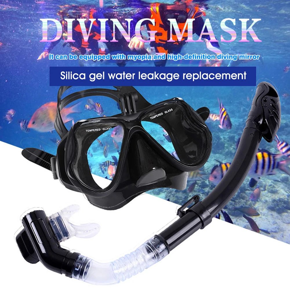 

Snorkeling Gear Wide Angle Snorkel Set Ergonomic Foldable Tube Dry Diving Durable Panoramic View Swimming Goggles For Adults