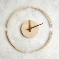 creative wooden brief wall clock quartz 14 inch hollow no number simple watch home decor living room bedroom office mute pointer