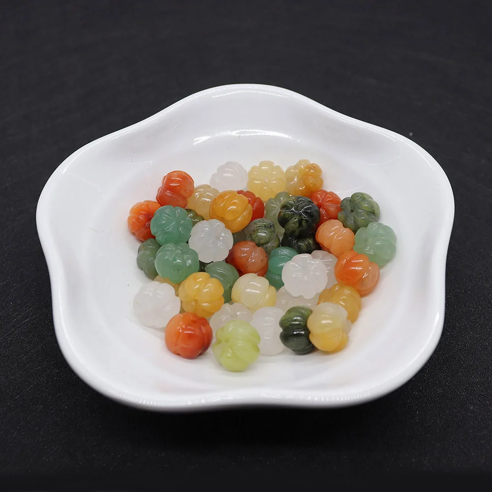 Бусина из красного агата в форме тыквы и натурального камня зеленое украшение