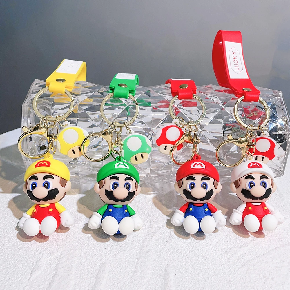 

Куклы в стиле Super Mario Bros с героями фильма Луиджи, грибы, милый мультяшный брелок, сумка для автомобиля, модный кулон, коллекционные украшения