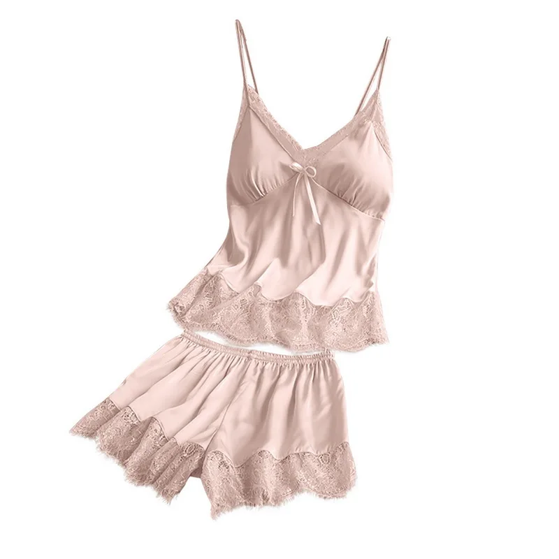 Пикантная Пижама для женщин лето 2022 шелковая атласная ночная рубашка Женский