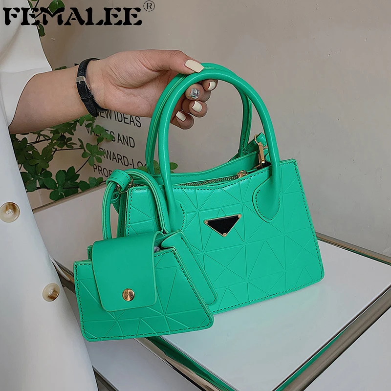 

Женская композитная сумка с верхней ручкой, летняя простая сумка на плечо, женские трапециевидные тоуты, дизайнерские Треугольные сумки че...