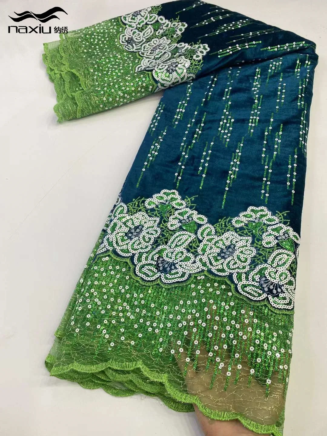 

Бархатная кружевная ткань Madison-Nigerian с блестками, африканская кружевная ткань для свадебного платья, высокое качество, 2023 г.