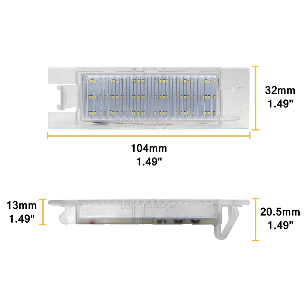 2 шт. светодиодный льные светодиодные лампы для номерного знака Opel Astra H J Corsa C D