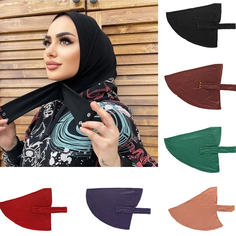 Мусульманский с внутренней защелкой Женский готовый к ношению хиджаб пуговицами