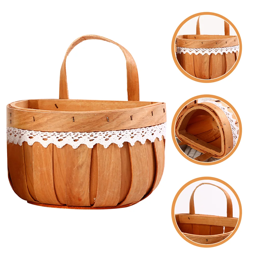 

Handmade Wicker Picnic Basket with Lid for Camping and Outdoor Activities - Fruit and Vegetable Storage Hamper with Handle
