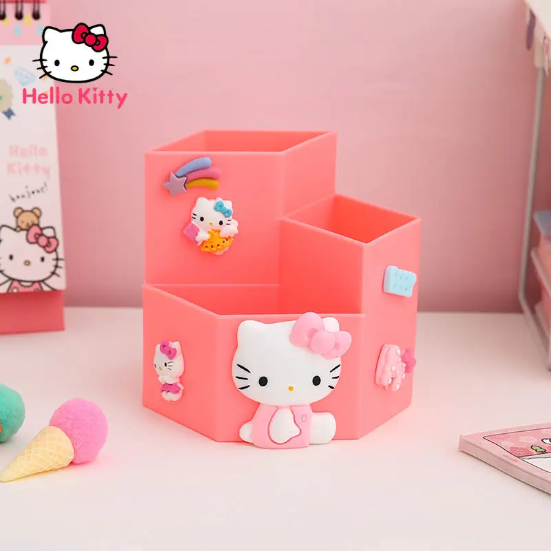 

Чехол Hello Kitty для хранения женских предметов, креативная модная Милая настольная коробка для канцелярских принадлежностей, Офисная коробка ...