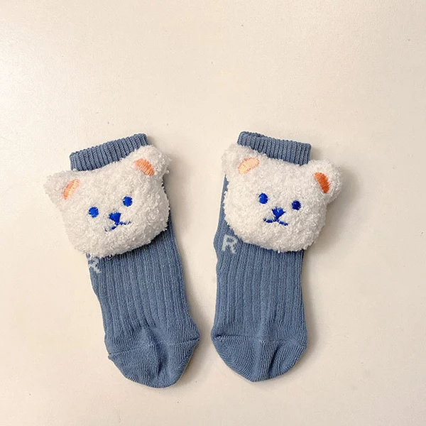 Новинка теплые носки для новорожденных детские с мультяшным медведем девочек и