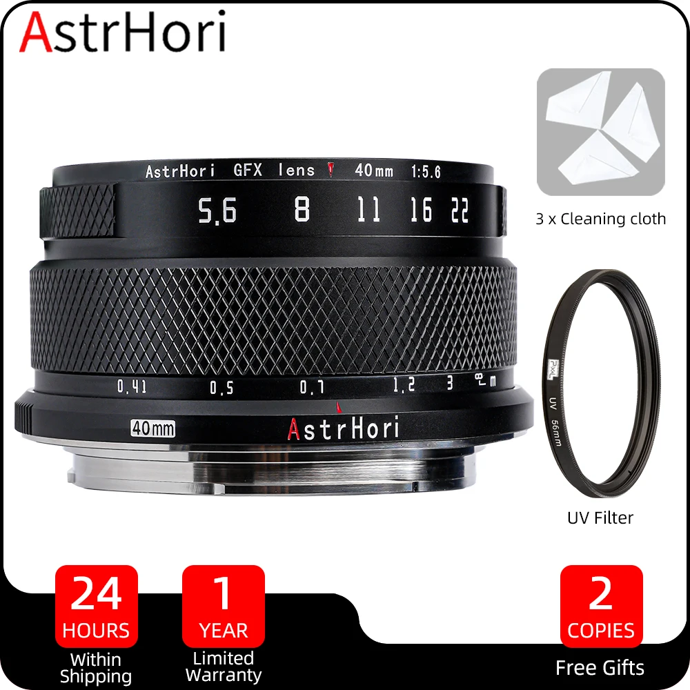 

AstrHori 40 мм F5.6 средний формат ручной основной объектив для Fuji Fujifilm GFX Mount GFX100S GFX100 IR Ver GFX50S GFX50R