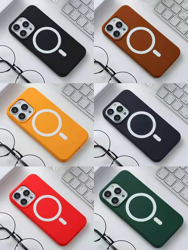 

Liquid Silicone Magnetic Case for iPhone 13 pro max Wireless Charger for magsafe Magnet Back Cover for iphone 13 mini case
