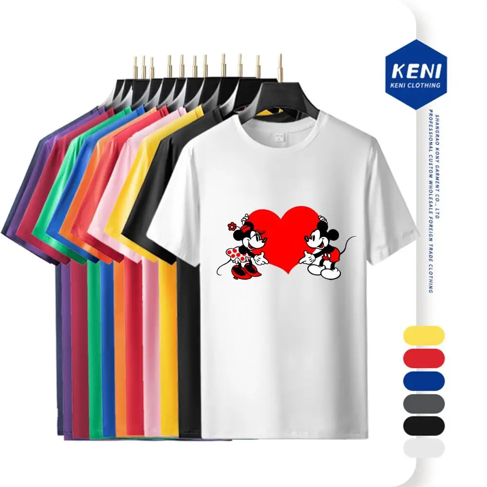 

2022 New Disney Man T Shirts Men Women Summer Short Sleeve T-shirt Cool Mickey Mouse Love Printed Cotton Tee Streetwear Clothing