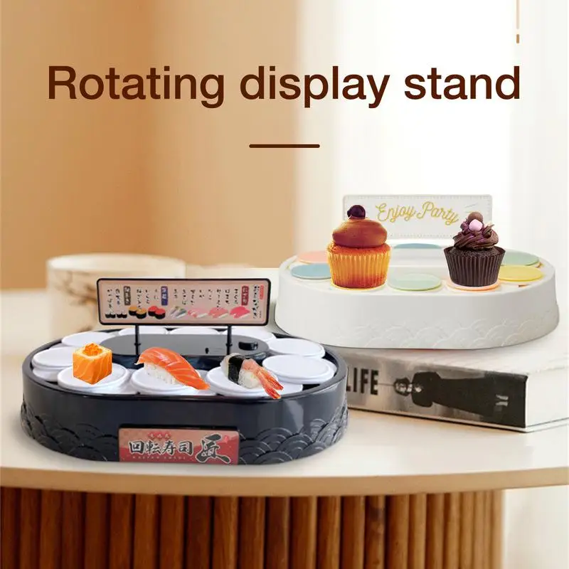 

Conveyor Sushi Machine 360 Degree Automatic Rotating Cupcakes Macarons Turntable Display Stand Plates For Wedding Party Gifts