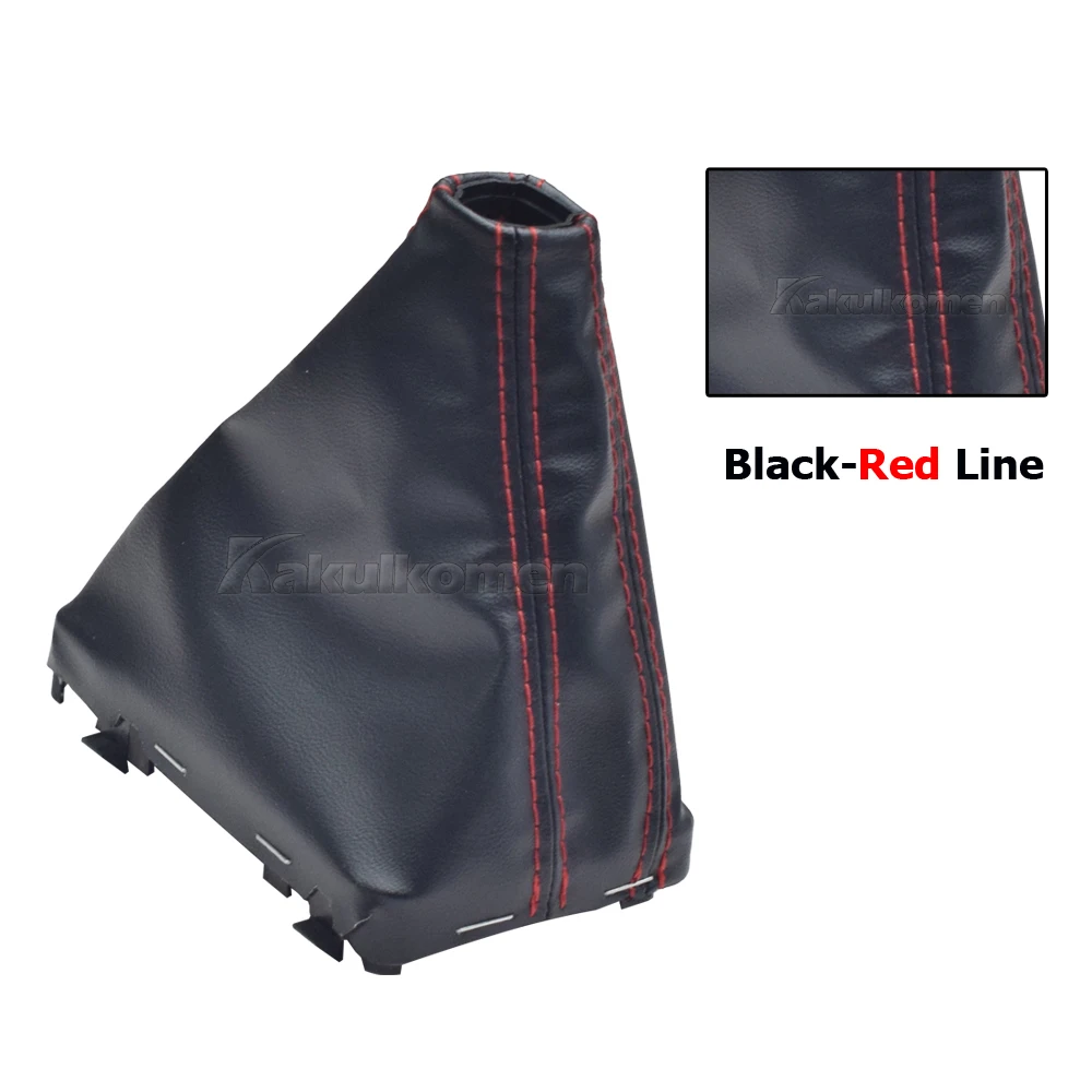 

1 шт. для Audi A3 A4 A5 A6 Q5 Q7: Кожаный чехол на ручку автоматической коробки передач с черной, белой или красной строчкой,...