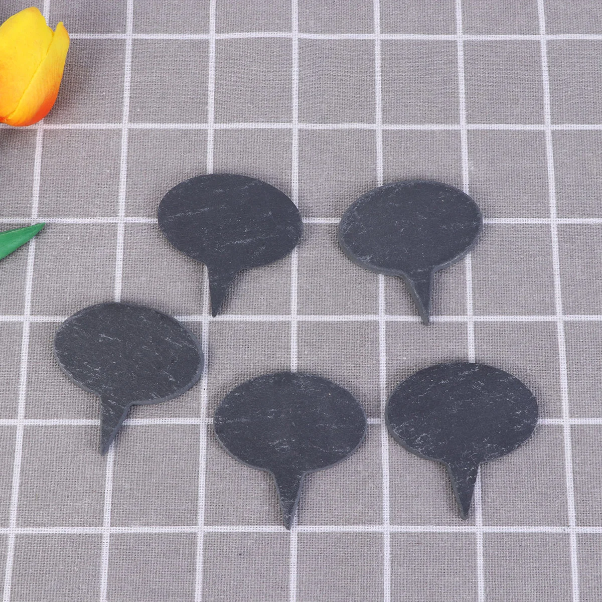 

5 Pcs Slate Labels Decorative Oval Shaped Cake Toppers for Pots Planters Cake Makers