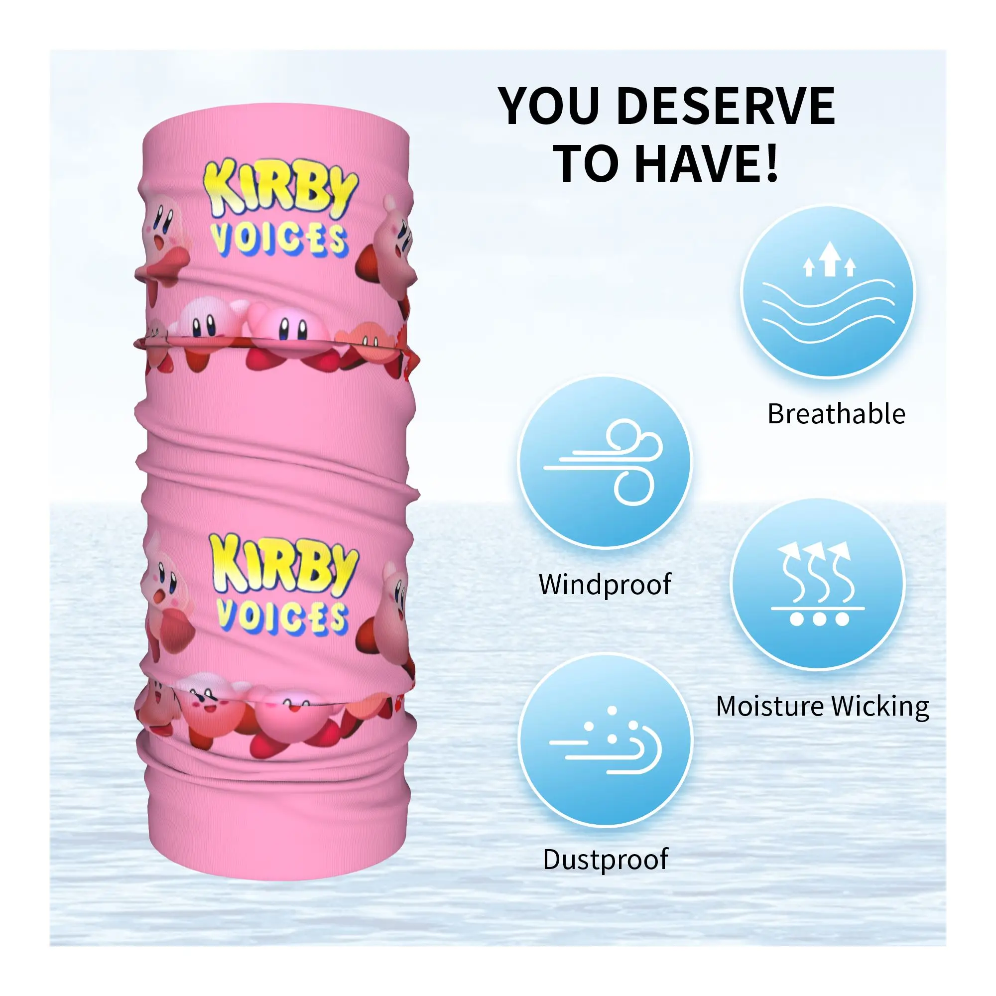 Фото Многофункциональный шарф-бандана Custom K-Kirbys для мужчин и женщин: защита от УФ-лучей, зимний, классический, с персонажами мультфильмов, для езды на велосипеде №3